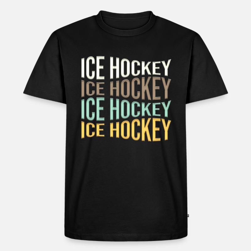 Eishockey - Männer Premium Bio T-Shirt - Schwarz