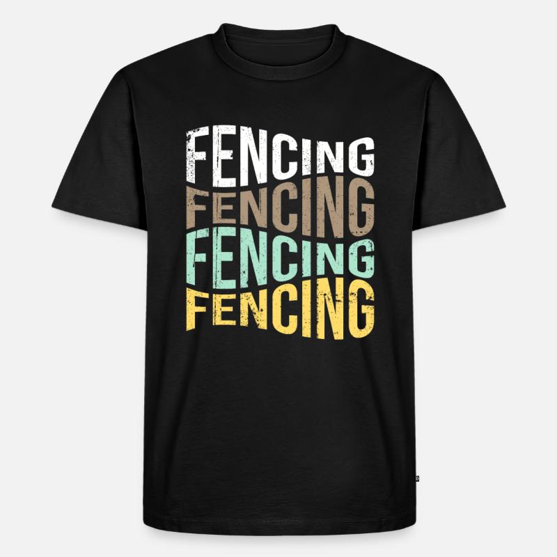 Fechten - Männer Premium Bio T-Shirt - Schwarz