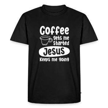 God Jesus Christ Faith Church Bible - Men's Premium Organic T-Shirt - black - Front - Nico (187cm)