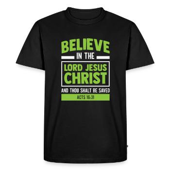 Foi Chrétien Jésus-Christ Bible Religion Dieu - T-shirt Premium bio Homme - noir - Devant - Nico (187cm)