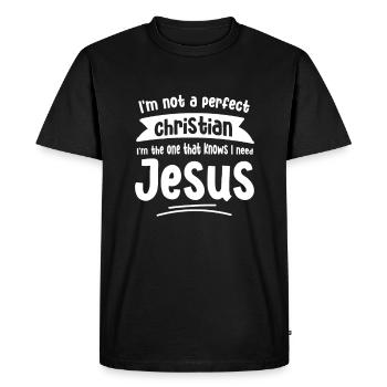 Foi Chrétien Jésus-Christ Bible Religion Dieu - T-shirt Premium bio Homme - noir - Devant - Nico (187cm)