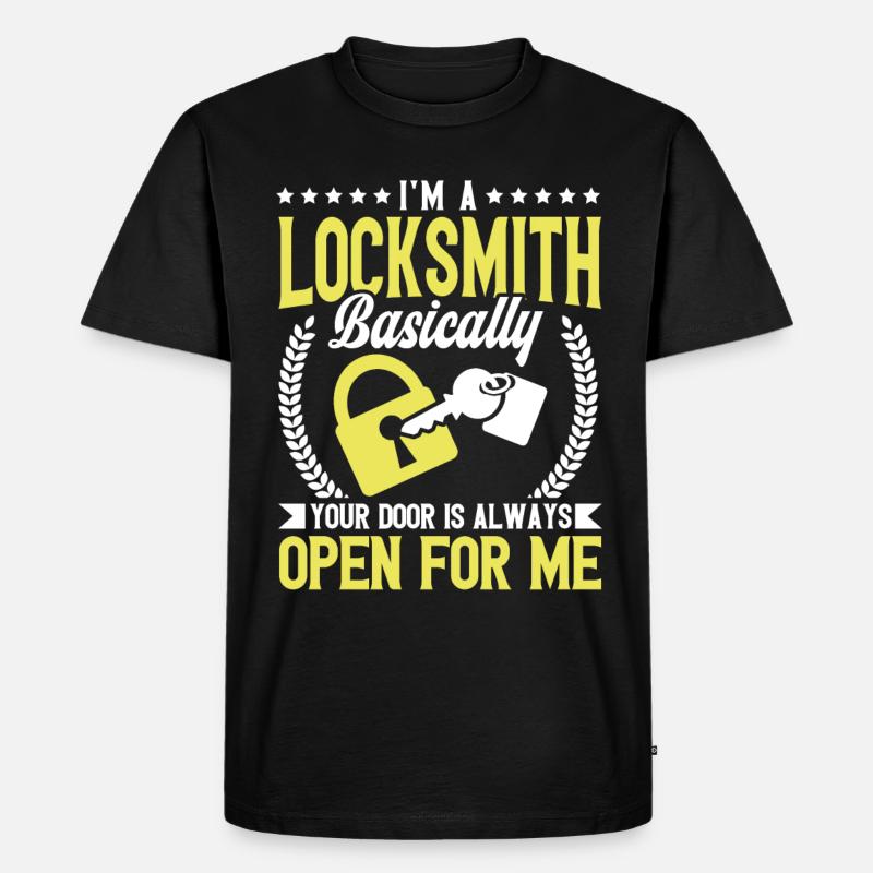 Locksmith Lock Picking Employee Locksmith - Men's Premium Organic T-Shirt - black