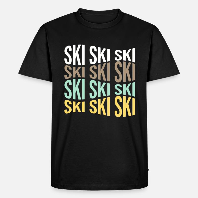 ski - Männer Premium Bio T-Shirt - Schwarz