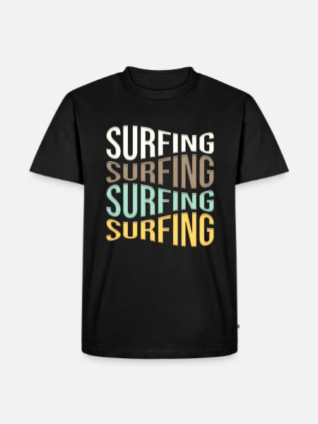 Surfen - Männer Premium Bio T-Shirt - Schwarz
