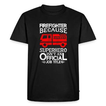 Pompiers Pompiers Pompier - T-shirt Premium bio Homme - noir - Devant - Nico (187cm)