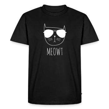 Meow Cat Lunettes de soleil Fraîcheur - T-shirt Premium bio Homme - noir - Devant - Nico (187cm)