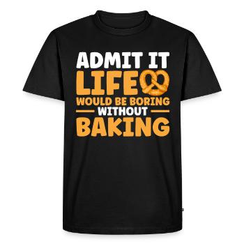 Pain Cuisson Cadeau Boulangerie Citation Boulanger - T-shirt Premium bio Homme - noir - Devant - Nico (187cm)