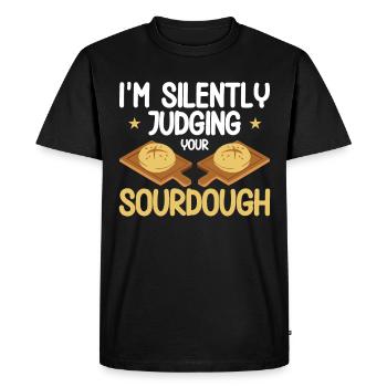 Pain Cuisson Cadeau Boulangerie Citation Boulanger - T-shirt Premium bio Homme - noir - Devant - Nico (187cm)