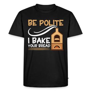 Pain Cuisson Cadeau Boulangerie Citation Boulanger - T-shirt Premium bio Homme - noir - Devant - Nico (187cm)