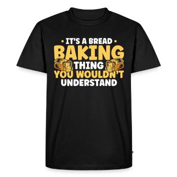 Pain Cuisson Cadeau Boulangerie Citation Boulanger - T-shirt Premium bio Homme - noir - Devant - Nico (187cm)
