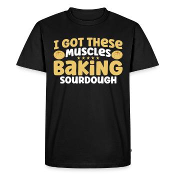 Pain Cuisson Cadeau Boulangerie Citation Boulanger - T-shirt Premium bio Homme - noir - Devant - Nico (187cm)