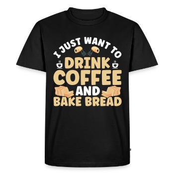 Pain Cuisson Cadeau Boulangerie Citation Boulanger - T-shirt Premium bio Homme - noir - Devant - Nico (187cm)
