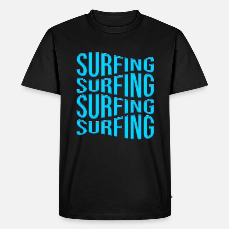 Surfen - Männer Premium Bio T-Shirt - Schwarz
