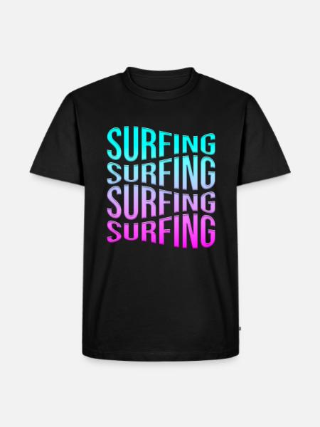 Surfen - Männer Premium Bio T-Shirt - Schwarz