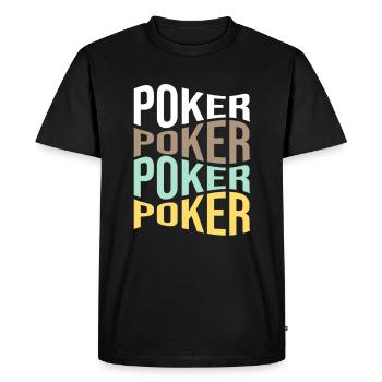 poker - Men's Premium Organic T-Shirt - black - Front - Nico (187cm)
