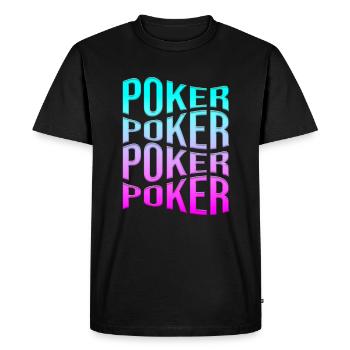 poker - Men's Premium Organic T-Shirt - black - Front - Nico (187cm)