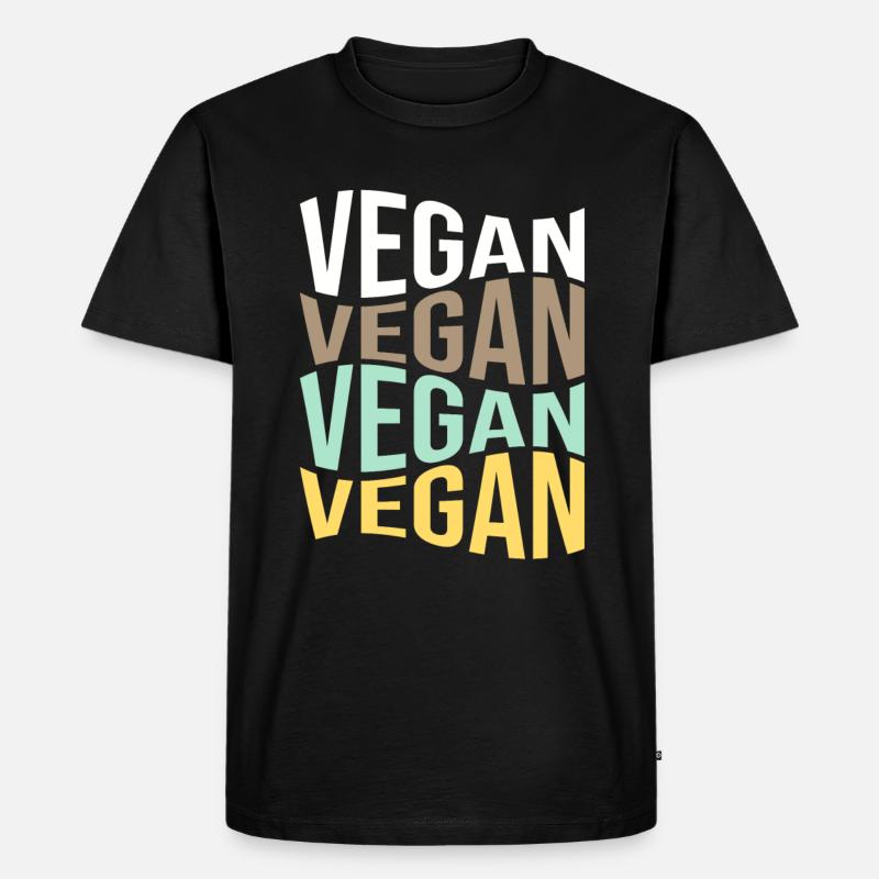 vegan - Männer Premium Bio T-Shirt - Schwarz