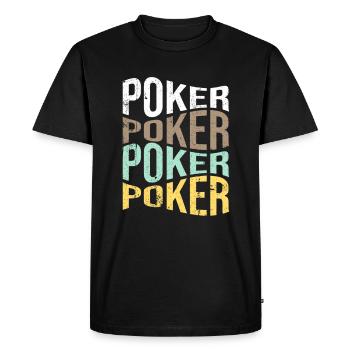 poker - Men's Premium Organic T-Shirt - black - Front - Nico (187cm)