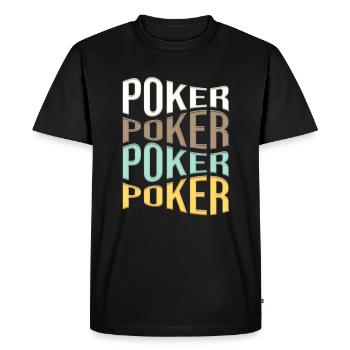 poker - Men's Premium Organic T-Shirt - black - Front - Nico (187cm)