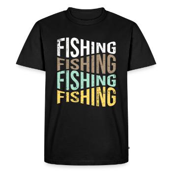 Angling - Men's Premium Organic T-Shirt - black - Front - Nico (187cm)