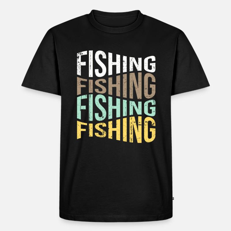 Angeln - Männer Premium Bio T-Shirt - Schwarz