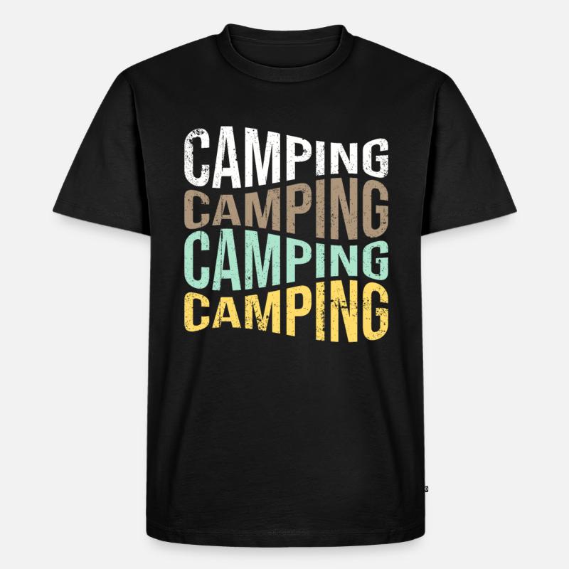 campen - Männer Premium Bio T-Shirt - Schwarz