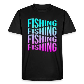 Angling - Men's Premium Organic T-Shirt - black - Front - Nico (187cm)