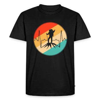 Mountaineering retro heartbeat - Men's Premium Organic T-Shirt - black - Front - Nico (187cm)