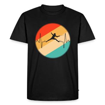 Fencing Retro Heartbeat - Men's Premium Organic T-Shirt - black - Front - Nico (187cm)