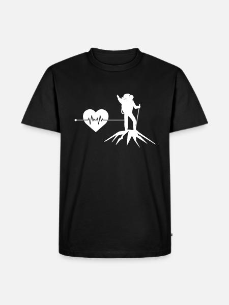 Mountaineering heartbeat - Men's Premium Organic T-Shirt - black
