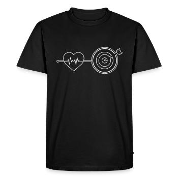 Battements de cœur de fléchettes - T-shirt Premium bio Homme - noir - Devant - Nico (187cm)