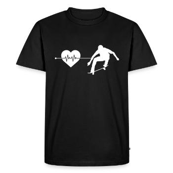 Skater Skate Heartbeat - T-shirt Premium bio Homme - noir - Devant - Nico (187cm)