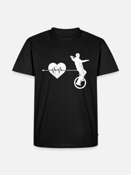 Unicycle heartbeat - Men's Premium Organic T-Shirt - black