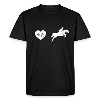 Battements de cœur de cheval - T-shirt Premium bio Homme - noir - Devant - Nico (187cm)