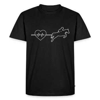 Battements de cœur de cheval - T-shirt Premium bio Homme - noir - Devant - Nico (187cm)