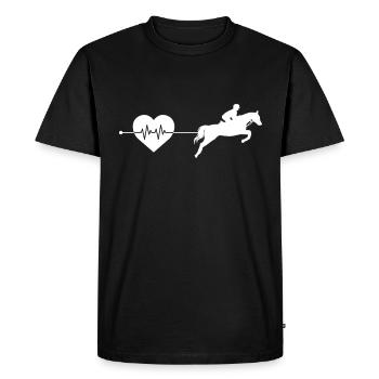 Battements de cœur de cheval - T-shirt Premium bio Homme - noir - Devant - Nico (187cm)