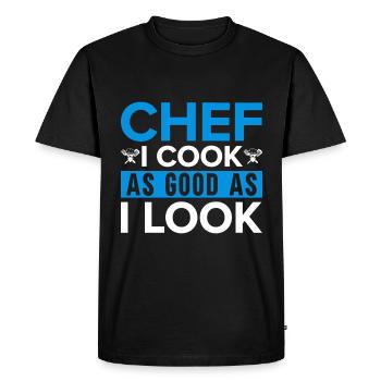 Chef Citation Cadeau Drôle Chef - T-shirt Premium bio Homme - noir - Devant - Nico (187cm)