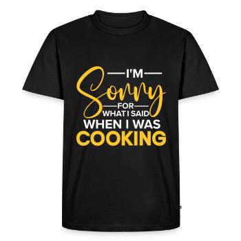 Chef Citation Cadeau Drôle Chef - T-shirt Premium bio Homme - noir - Devant - Nico (187cm)