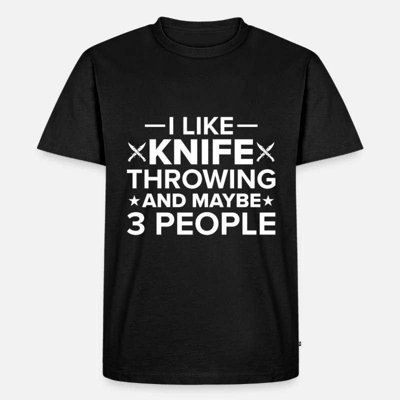 Messerwurfscheibe Geschenk Messerwerfer - Männer Premium Bio T-Shirt - Schwarz