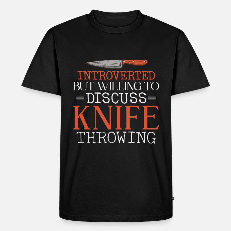 Messerwurfscheibe Geschenk Messerwerfer - Männer Premium Bio T-Shirt - Schwarz
