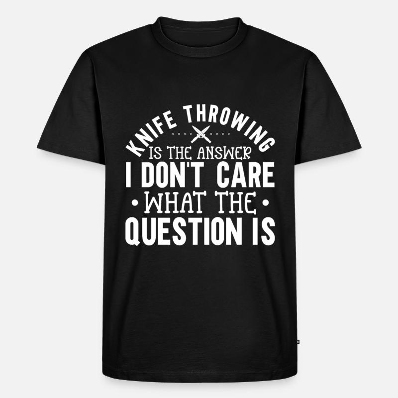 Messerwurfscheibe Geschenk Messerwerfer - Männer Premium Bio T-Shirt - Schwarz