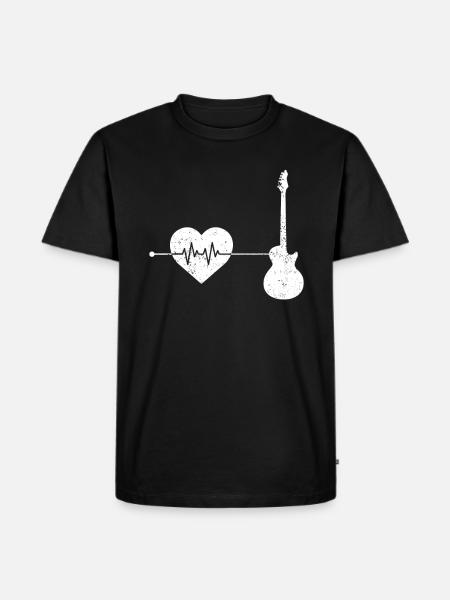 E Guitar Heartbeat - Men's Premium Organic T-Shirt - black