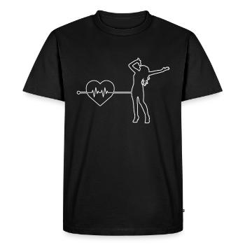 Singing heartbeat - Men's Premium Organic T-Shirt - black - Front - Nico (187cm)