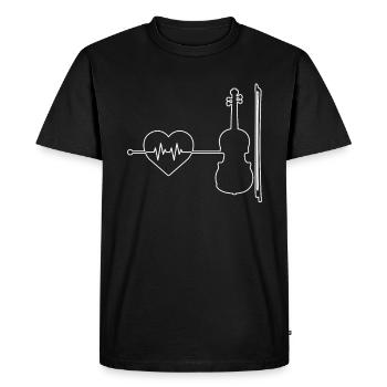 Violon Violon Battement de cœur - T-shirt Premium bio Homme - noir - Devant - Nico (187cm)