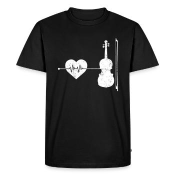 Violon Violon Battement de cœur - T-shirt Premium bio Homme - noir - Devant - Nico (187cm)