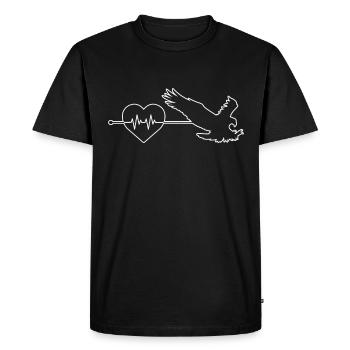 Eagle heartbeat - Men's Premium Organic T-Shirt - black - Front - Nico (187cm)