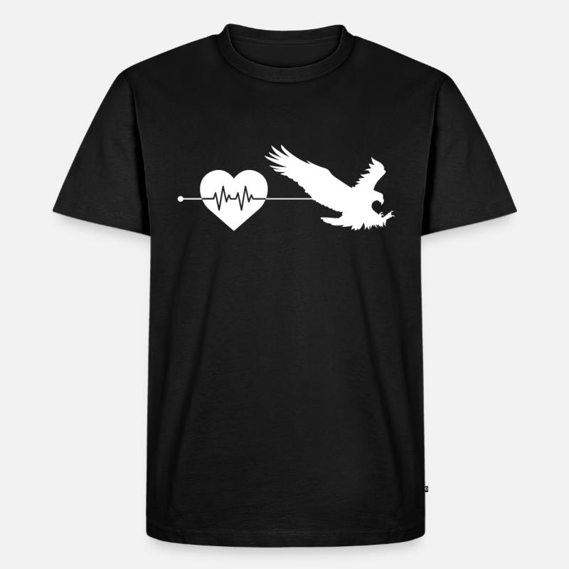Adler Herzschlag - Männer Premium Bio T-Shirt - Schwarz