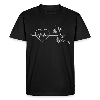 Battement de cœur de lézard - T-shirt Premium bio Homme - noir - Devant - Nico (187cm)