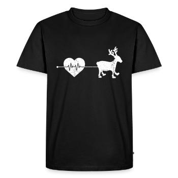 Battement de cœur de wapiti - T-shirt Premium bio Homme - noir - Devant - Nico (187cm)