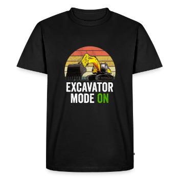 Excavator Excavator Excavator Construction Site Road Construction - Men's Premium Organic T-Shirt - black - Front - Nico (187cm)